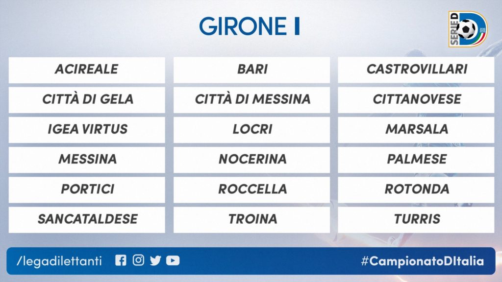 Girone I Serie D Campionato 2018 2019 ACR Messina Città di Messina