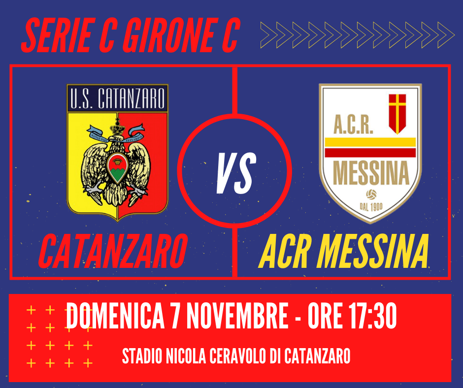 Telecronaca diretta TV Sky Catanzaro Messina streaming video partita ACR 7 novembre 2021 serie C girone C